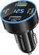 Wozinsky Auto-Ladegerät 50W 5A mit Anschlüssen: 1xUSB 2xType-C Schwarz Farbe