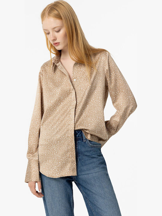 Μακρυμάνικο Γυναικείο Πουκάμισο Beige