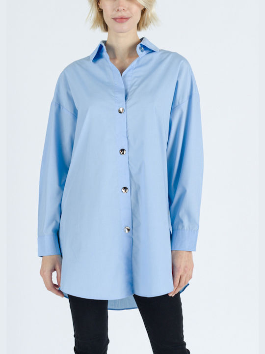 Cuca Women's Long Sleeve Shirt Blue