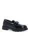 Patent Leather Women's Moccasins in Black Color