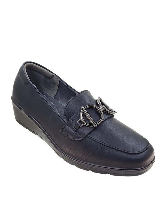 Δερμάτινα Γυναικεία Loafers σε Μαύρο Χρώμα