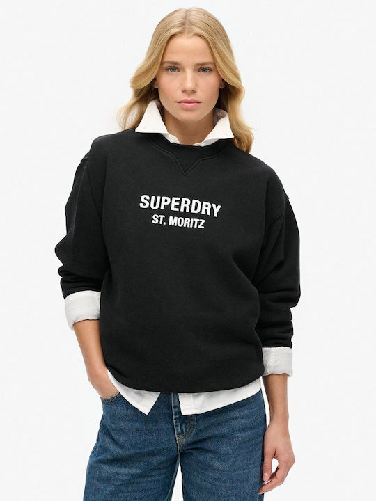 Superdry Sport Luxe Φούτερ Black