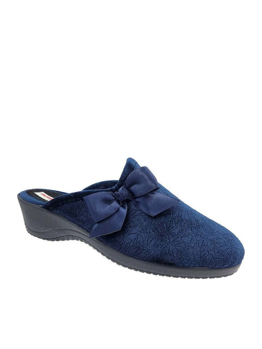 Adam's Shoes Χειμερινές Γυναικείες Παντόφλες Μπλε