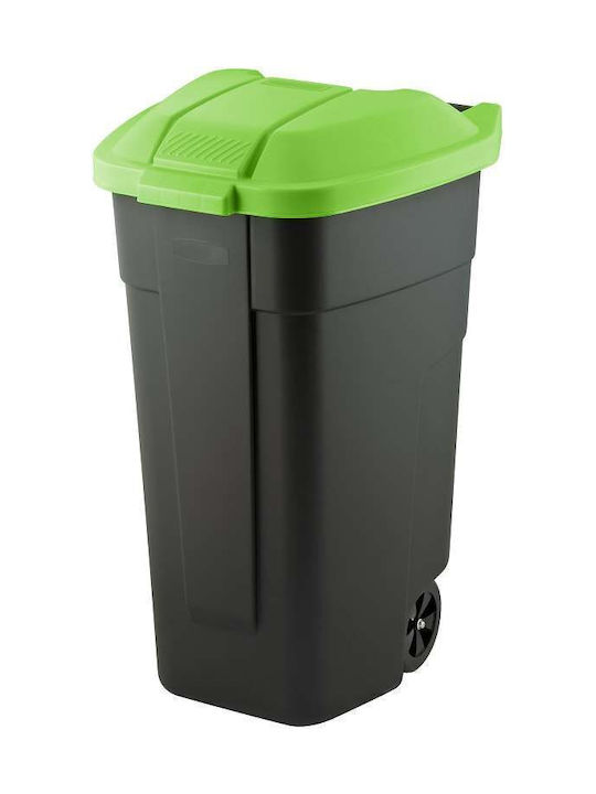 Curver Waste Bin Black 110l Cover Green