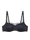 Body Make-up Illusion Balconette Balconette Bra with Light Padding Underwire Black