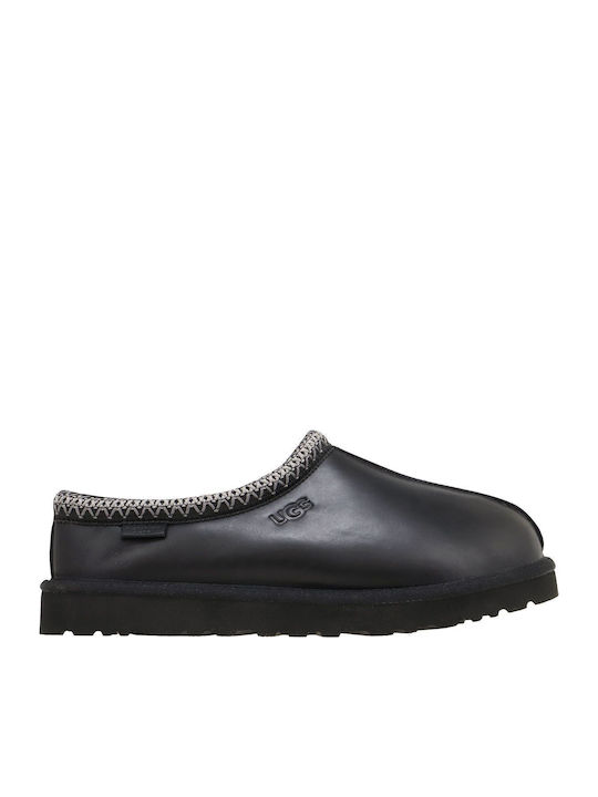 Tasman Men's Leather Slippers Black