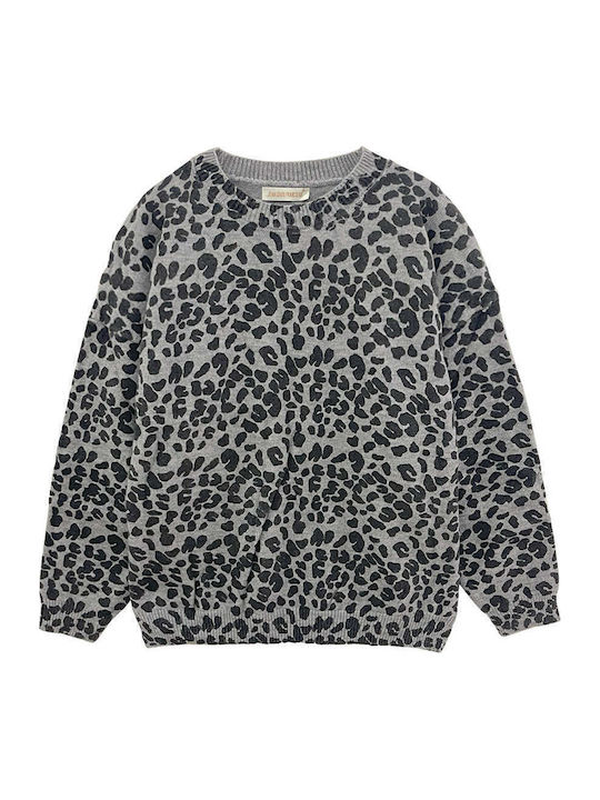 Damen Pullover Tierdruck Gray