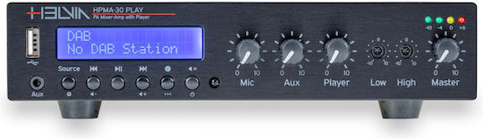 Helvia HPMA-30 Play Power Amplifier Commercial 3 Channels 30W/100V and USB/FM Connections