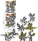 Dinosaurs Dragons Silver Zlote 8 Pieces