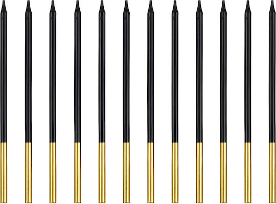 PartyDeco Birthday Candle Number in Black Color 12pcs SCD-4-010