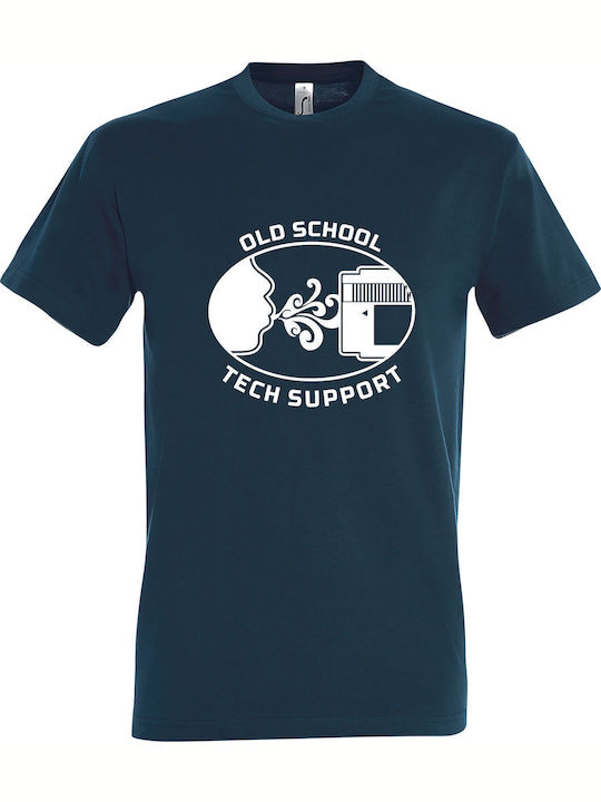 Old School Tech Support Pc Geek T-shirt Μπλε Βα...