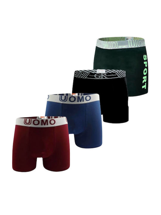 Uomo Herren Boxershorts Colorful 4Packung