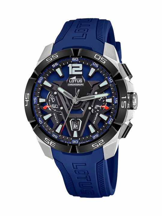 Lotus Watches Women's Watch Chronograph with Blue Rubber Strap