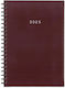 Next Basic Zilnic Agenda Burgundy 2025 Spiral 1...