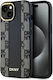 DKNY Leather Checkered Mono Pattern Magsafe Umschlag Rückseite Synthetisches Leder / Leder / Kunststoff Schwarz (iPhone 15)