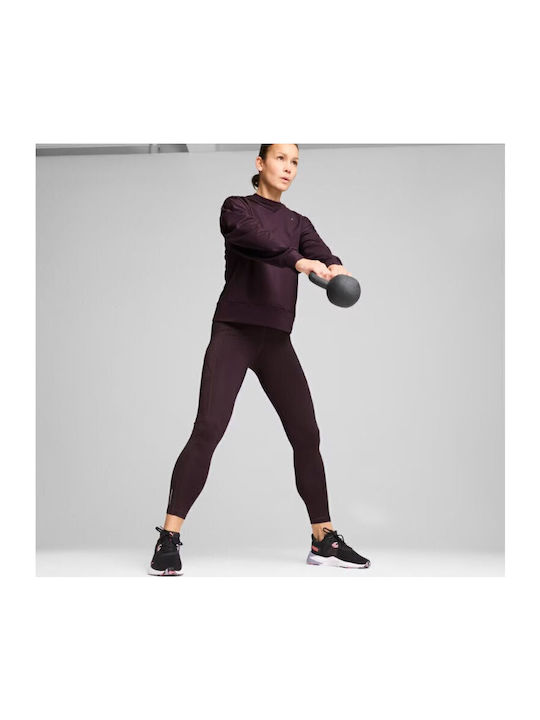 Long Women's Sweatshirt Hooded Midnight Plum