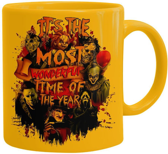 Koupakoupa Halloween It's Most Wonderful Time Of The Year Becher Keramik Gelb 330ml Koupakoupa Halloween It's Most Wonderful Time Of The Year Becher Keramik Gelb 330ml