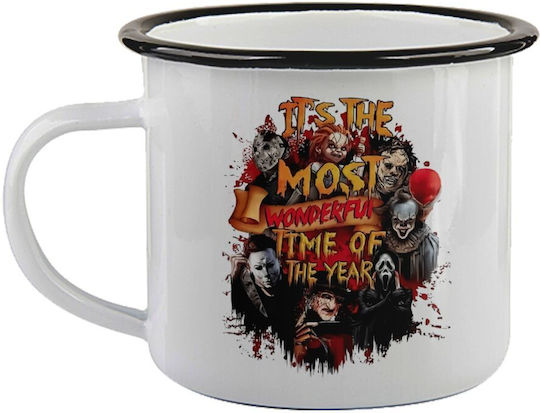 Koupakoupa Halloween It's Most Wonderful Time Of The Year Becher Emaille Schwarz 360ml