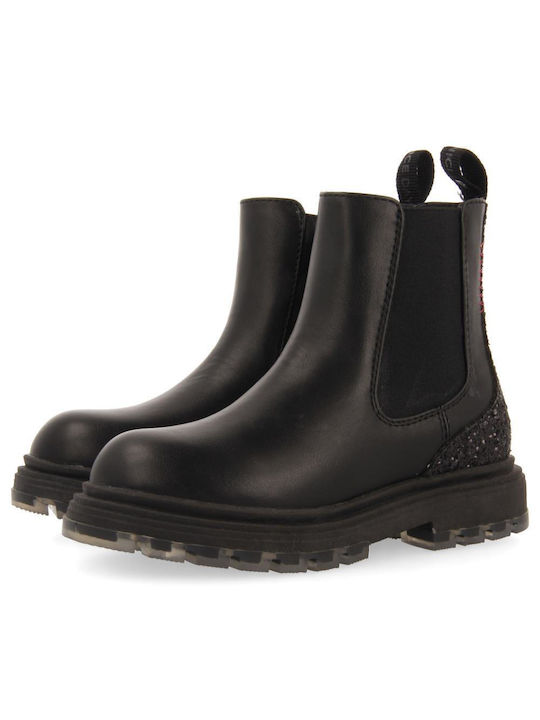 Gioseppo Kids Leather Boots with Zipper Black