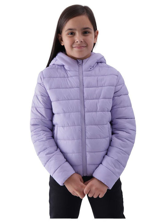 4F Kinder Steppjacke mit Kapuze Lila