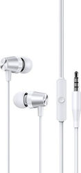Usams În ureche Handsfree cu două căști cu mufă 3.5mm Alb