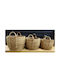 Lalos Set of Decorative Baskets Straw Brown 3pcs