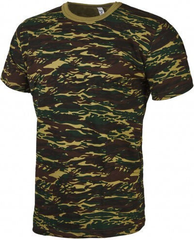 Woodland Κοντομάνικο T-shirt Παραλλαγής Στρατού 100% Βαμβακερό σε Χακί Χρώμα