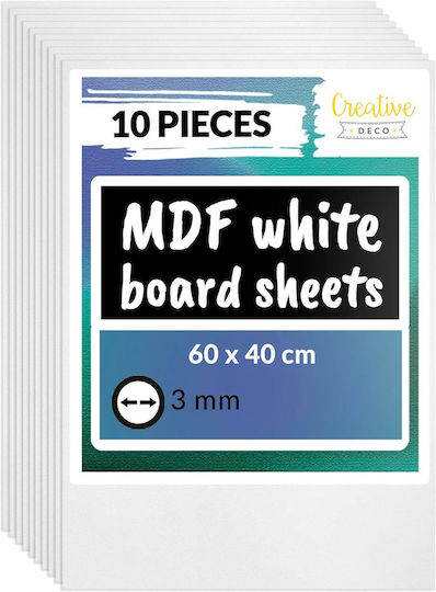 Creative Deco 10 Mdf Board 60 X 40 Cm White 600 X 400 X 3 Mm Mdf Boards Diy Manual Work Perfect Pyrography Laser Cutting Modeling Milling Cnc Plotter Jigsaw