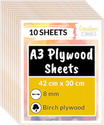 Creative Deco 10 X A3 Plywood 8mm 420 X 300 X 8...