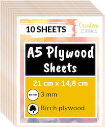 Creative Deco 10 X A5 Plywood 3mm 148 X 210 X 3...