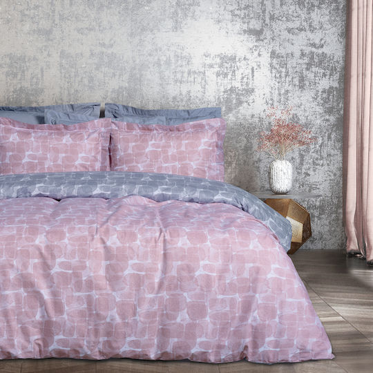Das Home Happy 9646 Σετ Σεντόνια Υπέρδιπλα 240x260εκ. Grey, Nude (4τμχ)
