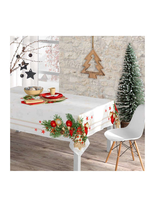 Christmas Tablecloth Xmas Bells Ecru