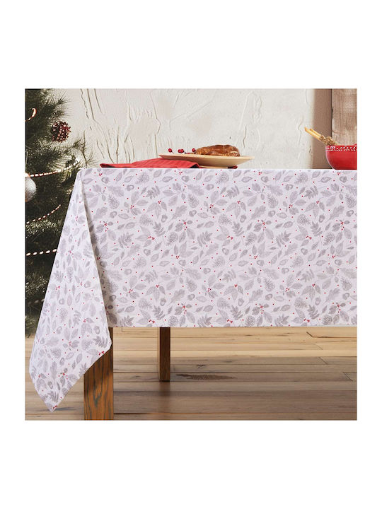 Nef-Nef Homeware Weihnachtlich Tischtuch Stoff Weiß L140xB140cm.
