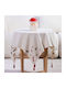 Nef-Nef Homeware Christmas Is All Around Weihnachtlich Tischtuch Quadrat Stoff Weiß L100xB100cm.