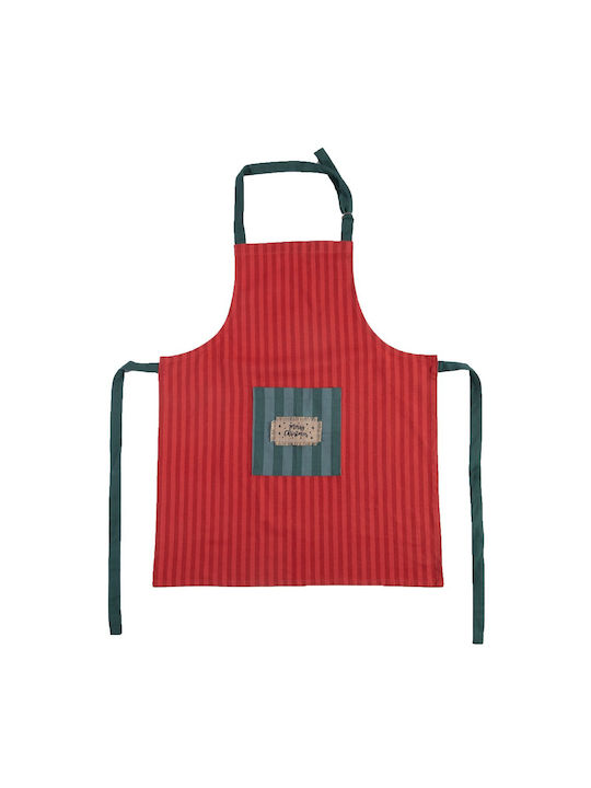 Nef-Nef Homeware Straight To Christmas Χριστουγεννιάτικη Ποδιά Κουζίνας Υφασμάτινη Κόκκινη 63x79εκ.