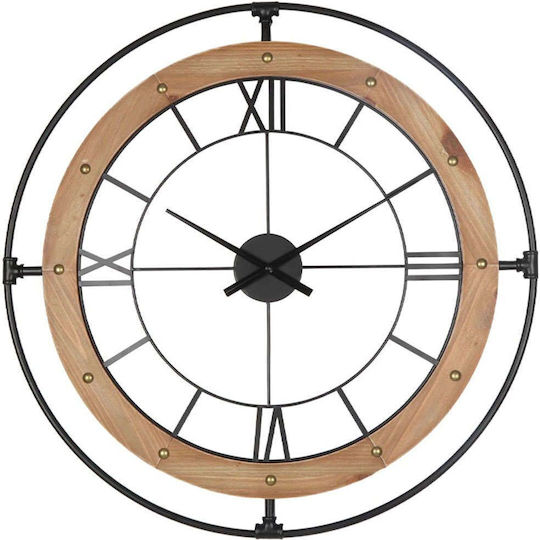 Ceas De Perete Negru Cafeniu Rotund Metalic Cifre Latine Φ76x4.5cm 2/bax 15-94259 Ceas De Perete Negru Cafeniu Rotund Metalic Cifre Latine Φ76x4.5cm 2/bax 15-94259