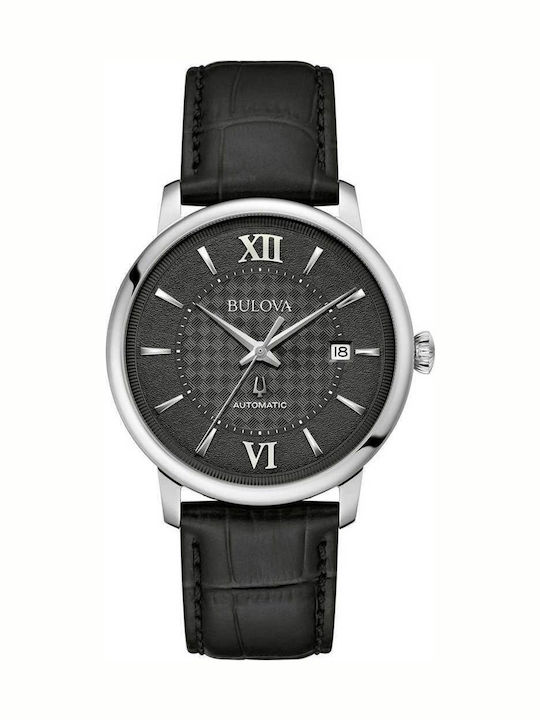Bulova Ceas Barbati cu Baterie și Curea Din Piele Neagră