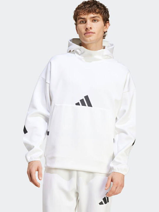 adidas Sweatshirt with Hood White JF2454