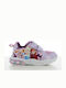 Frozen Παιδικά Sneakers με Σκρατς & Φωτάκια Λιλά