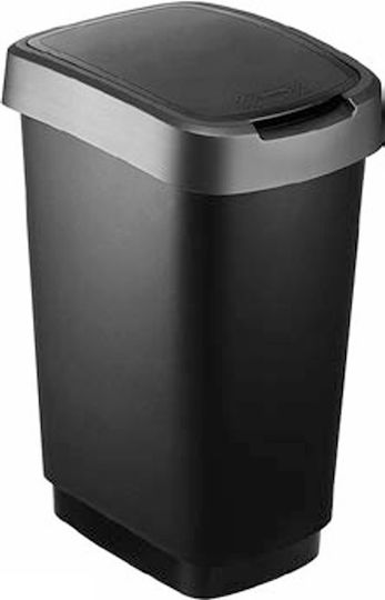 Delta Cleaning Plastic Waste Bin with Floating Lid Black 25lt RT25B