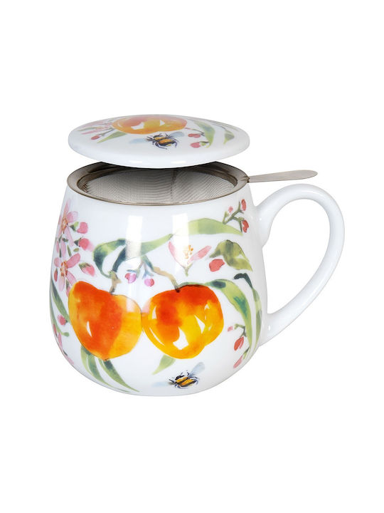 Konitz Cană din Porțelan cu Capac Maro 420ml