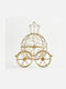 Eurolamp Christmas Metal Figure Car Gold Height 22.5cm Carriage With Crown