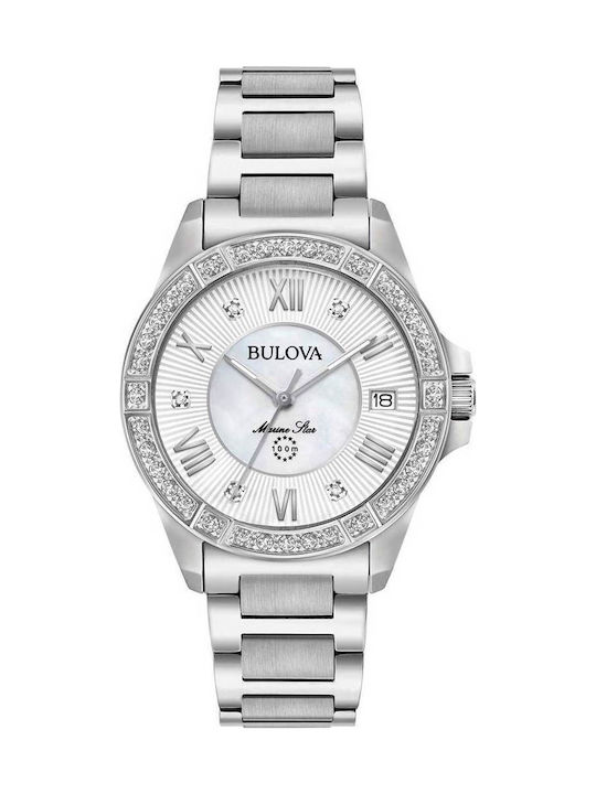 Bulova Marine Star Women's Watch with Silver Metal Bracelet