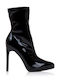Stiefeletten Damen aus Lackleder Schwarz