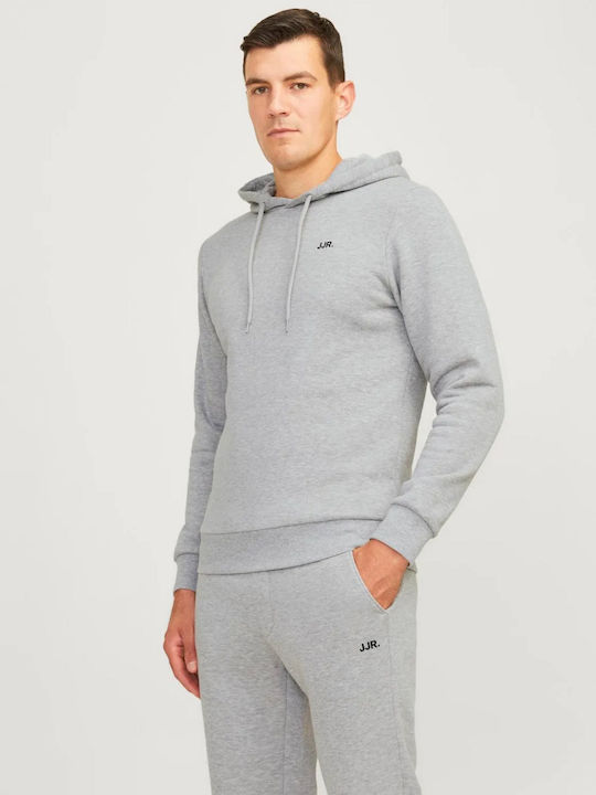 Φούτερ με Κουκούλα Light Grey Melange