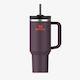 Stanley Quencher H2.O Becher mit Griff Thermosflasche Rostfreier Stahl BPA Frei 1.18lt Plum mit Stroh und Handgriff