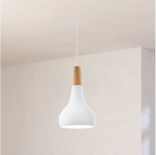 Eglo 901177-κρεμαστό Φωτιστικό Οροφής Sabinar 1xe27 60w 230v Δ.18cm Λευκό-fsc Πιστοποιημένο