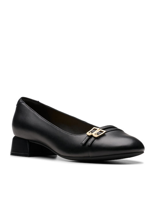 Clarks Court Δερμάτινες Γόβες Μαύρες