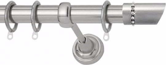 Galerie pentru perdea Φ25 Inox Symi Strass Nichel Satin Dimensiuni 120cm Simplu