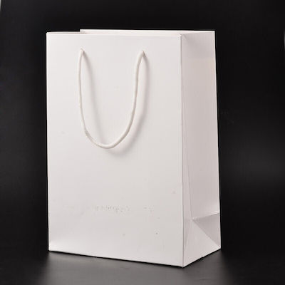 Paper Bag with White Handle 33x28x10cm 1pc